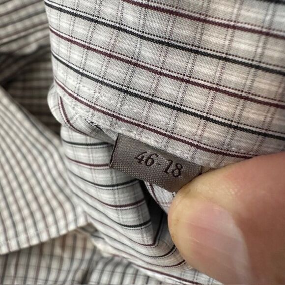 Canali/Italy Men's Gray/White/Black Plaid LS Shirt in Size 46-18 (XXL) - Picture 5 of 7